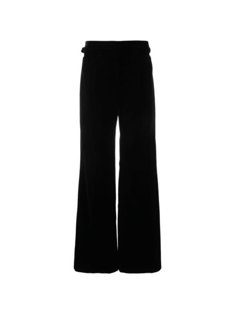 high-waist wide-leg velvet trousers