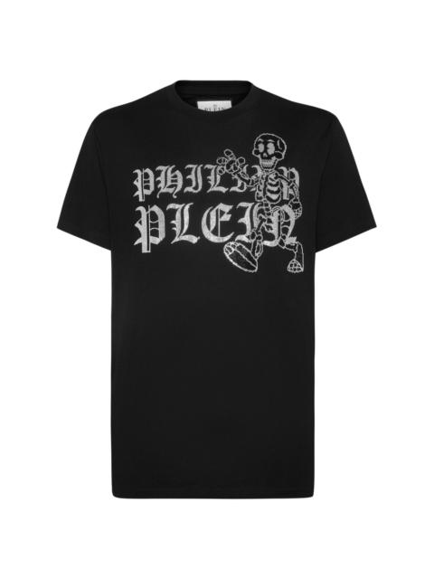 PHILIPP PLEIN rhinestone-skeleton cotton T-shirt