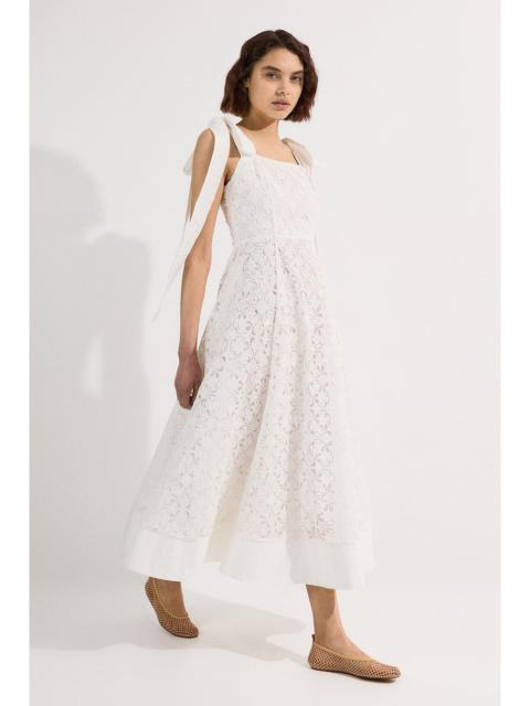 KAREN MILLEN Cutwork Embroidery Woven Midi Prom Dress