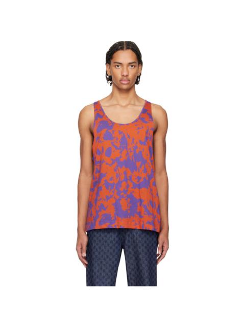 Dries Van Noten Orange & Purple Scoop Neck Tank Top