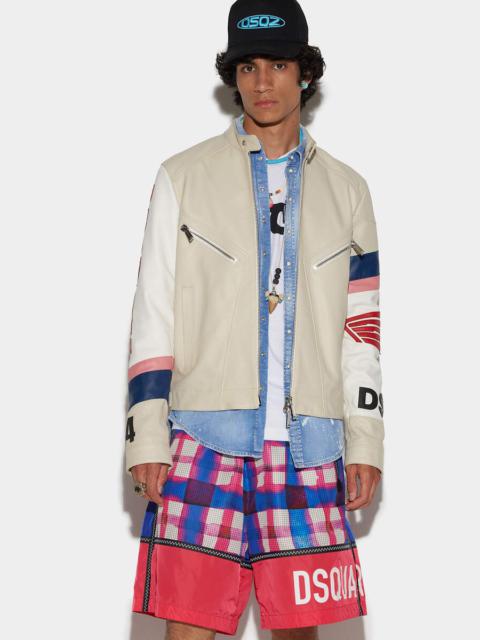 DSQUARED2 LEATHER CLASSIC JEAN JACKET