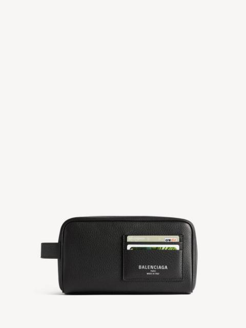 BALENCIAGA Men's Credit Toiletry Pouch in Black