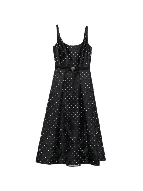 ELIE SAAB polka-dot belted midi dress