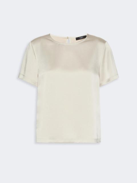 WEEKEND Max Mara GILBERT Satin crew-neck T-shirt - IVORY