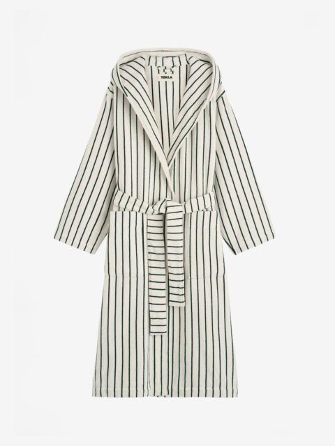 TEKLA Tekla Hooded Bathrobe - Racing Green Stripes