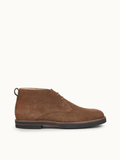 Tod's DESERT BOOTS IN SUEDE - BROWN