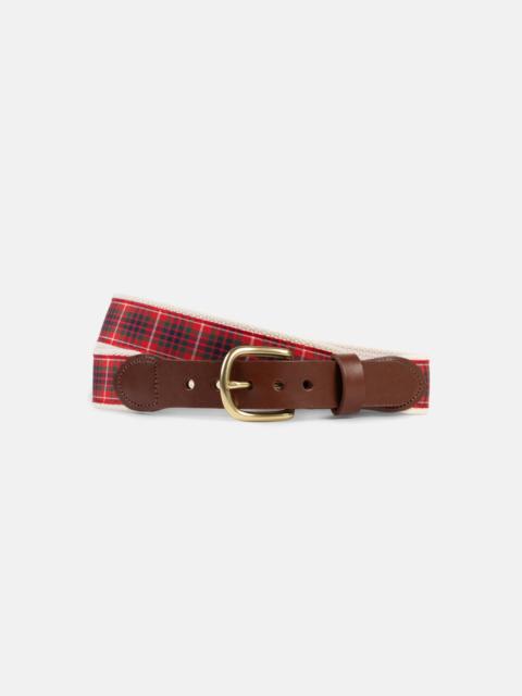 J. PRESS MADE-IN-USA RED FRASIER TARTAN BELT