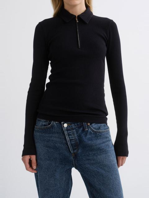 AGOLDE AMICA ZIP POLO IN OBSCURA