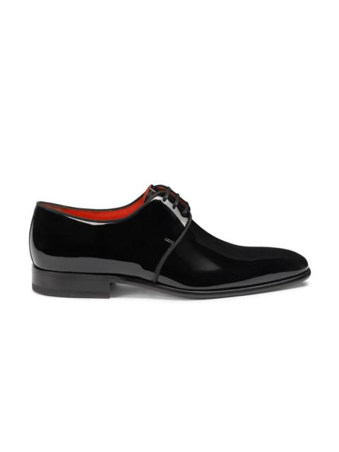 Santoni Men's black patent leather Derby shoe