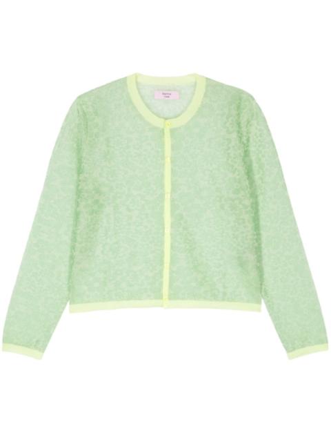 floral-jacquard cardigan