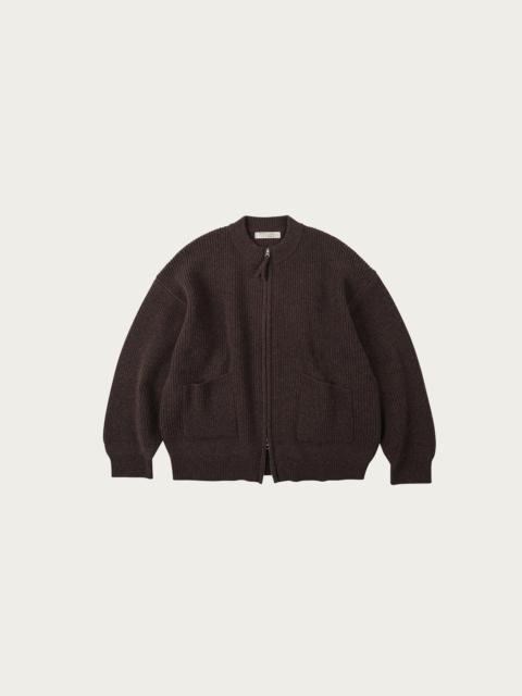 FrizmWORKS Wool Deck Zipup Cardigan - Choco Brown