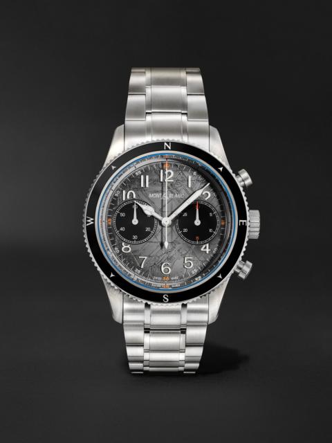 Montblanc 1858 0 Oxygen The 8000 Automatic Chronograph 42mm Stainless Steel Watch, Ref. No. 130983 Silver