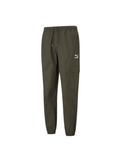 PUMA PUMA Classic Cotton Twill Jogger Pants 'Olive Green' 531361-70