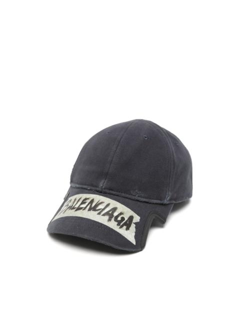 BALENCIAGA Masking tape cap in faded black