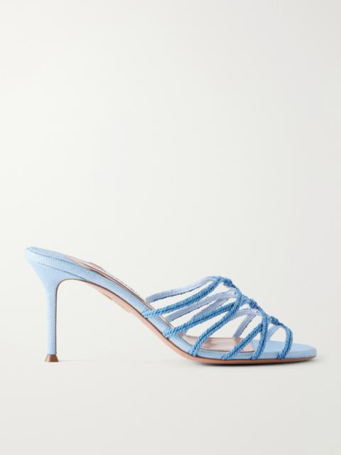 AQUAZZURA Rope 75 Raffia-trimmed Cord Mules