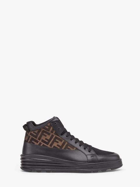 FENDI Black leather mid-top