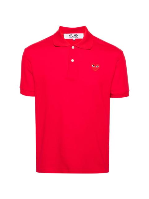 Heart-patch piqué polo shirt