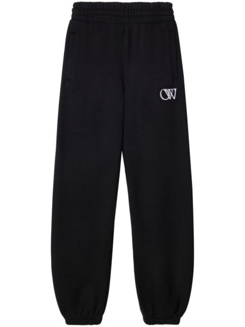 Off-White logo-flocked cotton track pants