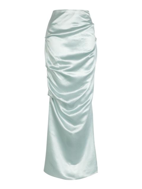 Paris Georgia Remmy Draped Maxi Skirt blue