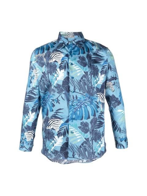 floral-print long-sleeved shirt