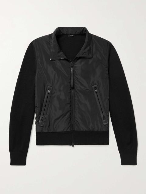 Slim-Fit Panelled Wool and Padded Shell Jacket