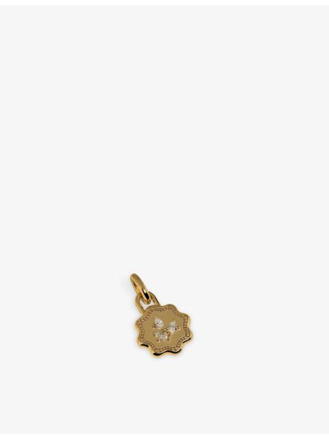 ASTRID & MIYU Pear Crystal Ripple 18ct Yellow Gold-Plated Sterling-Silver and Cubic Zirconia Coin Clip Charm