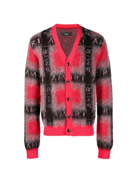 AMIRI logo plaid cardigan