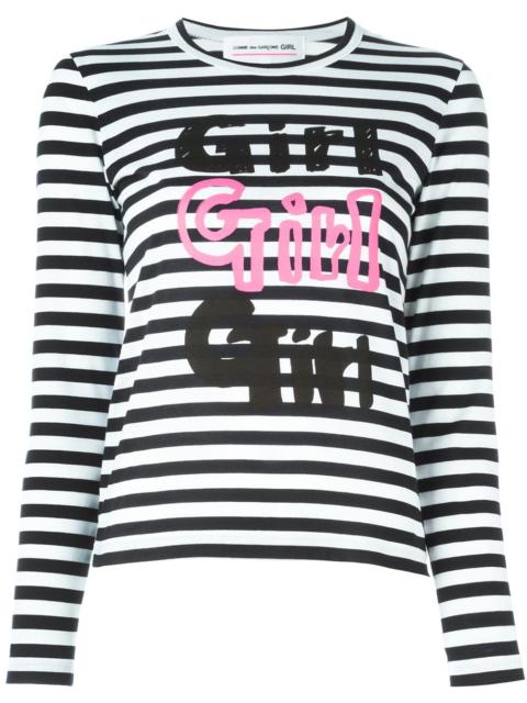 Comme des Garçons GIRL striped 'Girl' print T-shirt