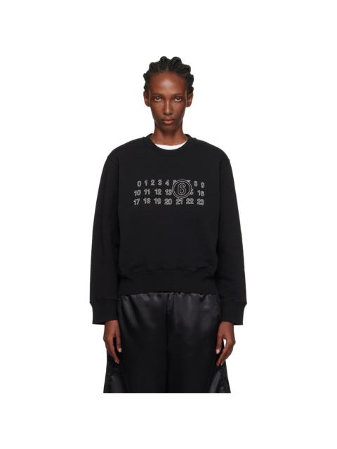 MM6 Maison Margiela Black Unbrushed Sweat Jersey Sweatshirt