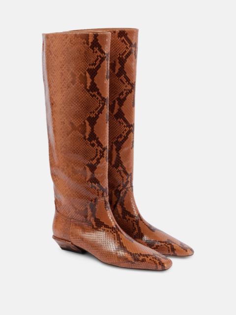 PARIS TEXAS Bettina snake-effect leather knee-high boots