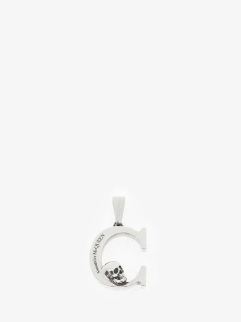 Alexander McQueen Alphabet Pendant in Antique Silver