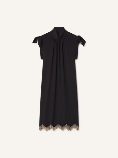 Lanvin EMBROIDERED BOW DRESS IN SABLÉ