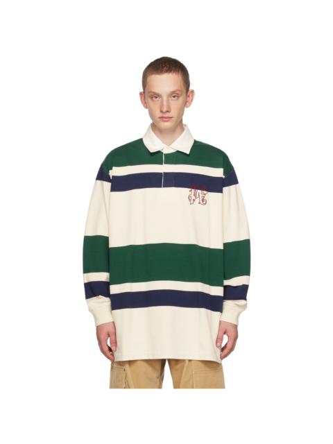 Palm Angels Beige Monogram Long Sleeve Polo