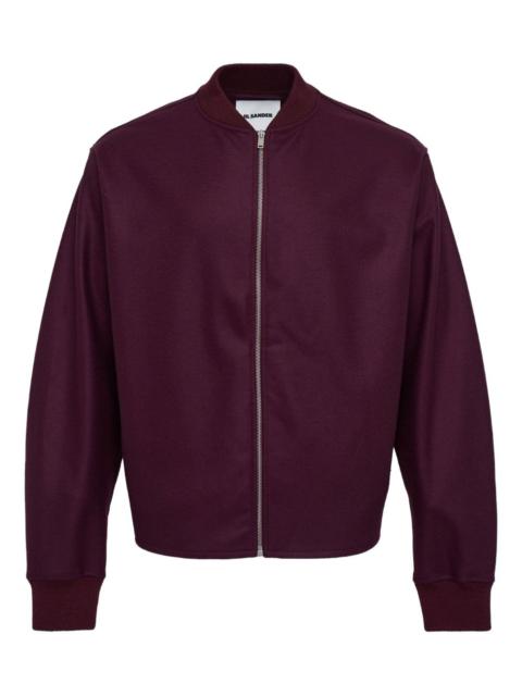 Melton zip-up wool bomber jacket