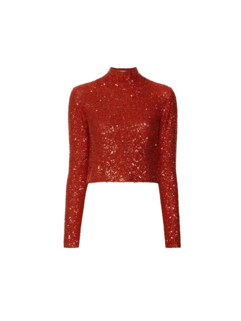 LAPOINTE Sequin Cashmere Cropped Top