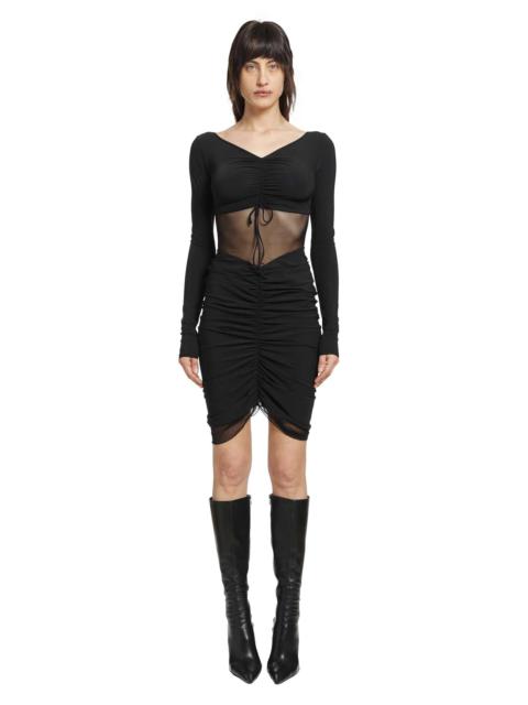 NENSI DOJAKA Ruched Ballet Mini Dress