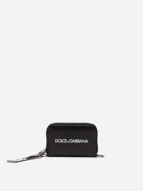 Dolce & Gabbana Mini zip-around calfskin wallet with logo print