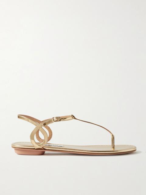 AQUAZZURA Almost Bare metallic leather sandals Gold