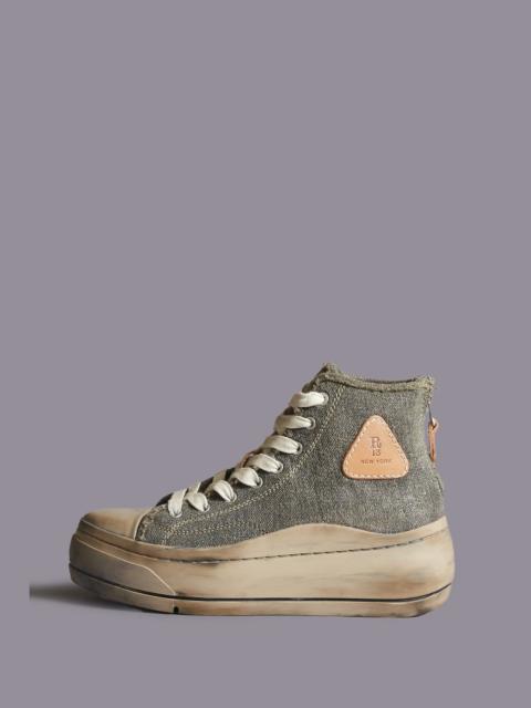 R13 KURT HIGH TOP SNEAKER - WASHED OLIVE
