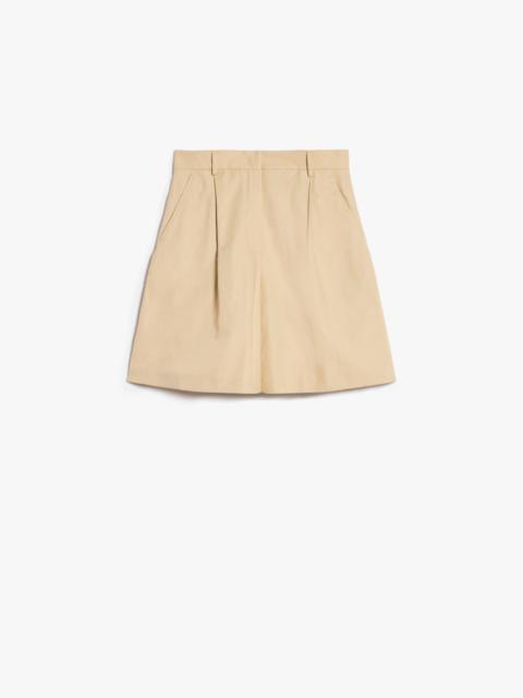 Max Mara Cotton and linen canvas Bermuda shorts