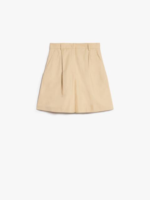 Cotton and linen canvas Bermuda shorts