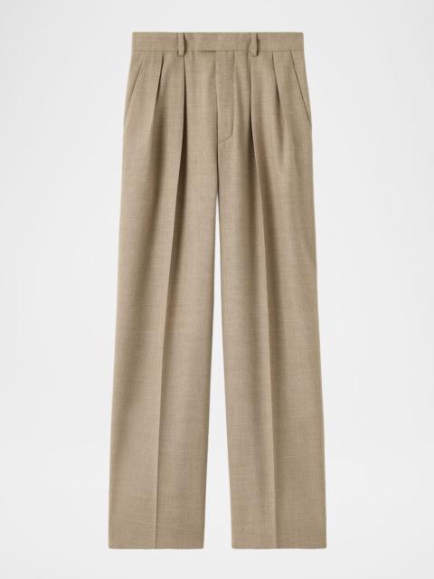 Loro Piana Rodger Pleated Wide-Leg Ankle Trousers