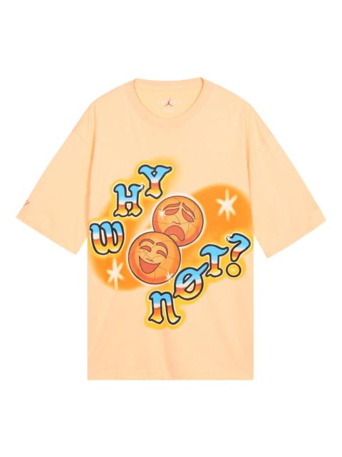 Jordan Air Jordan 'why Not' Round Neck Cotton Printing Short Sleeve Orange DO2506-734