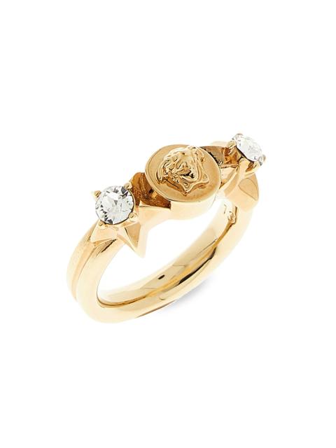VERSACE Women's Medusa Star Goldtone & Glass Ring - Versace Gold