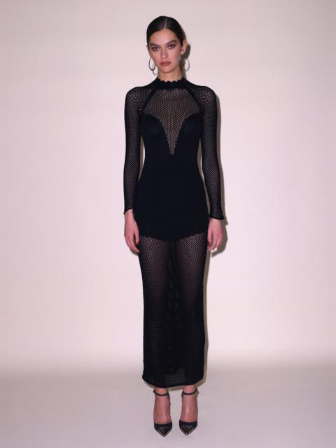 Fleur du Mal Scalloped Pointelle Knit Dress