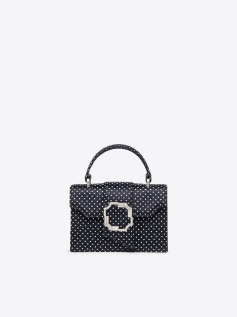 MALONE SOULIERS Audrey Black Polka Dot Satin Mini Handbag