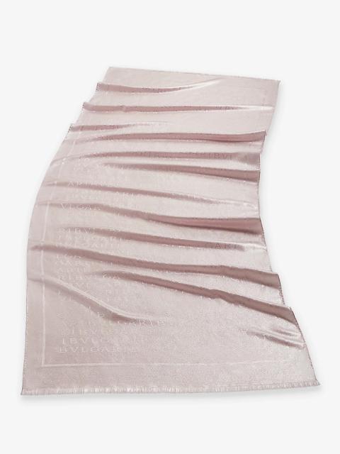 BVLGARI Lettere Maxi logo-print silk and wool-blend scarf