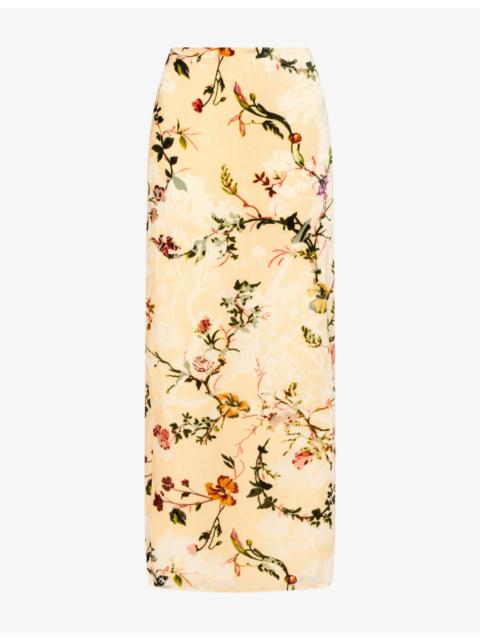 Reformation Reformation x Alexa Carolyn Floral Column Woven Midi Skirt