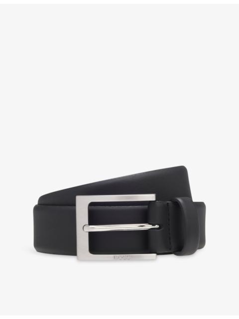 BOSS Logo-Buckle Leather Belt