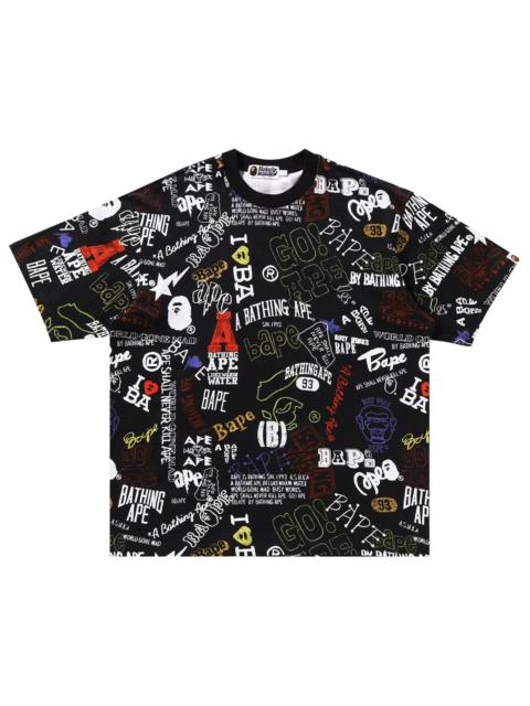 BAPE Hand Draw Pattern Relaxed Fit Tee 'Black'